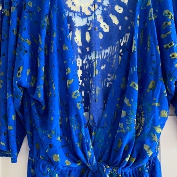 Language Language Royal Blue & Sheer Dressy Top - Picture 3 of 8
